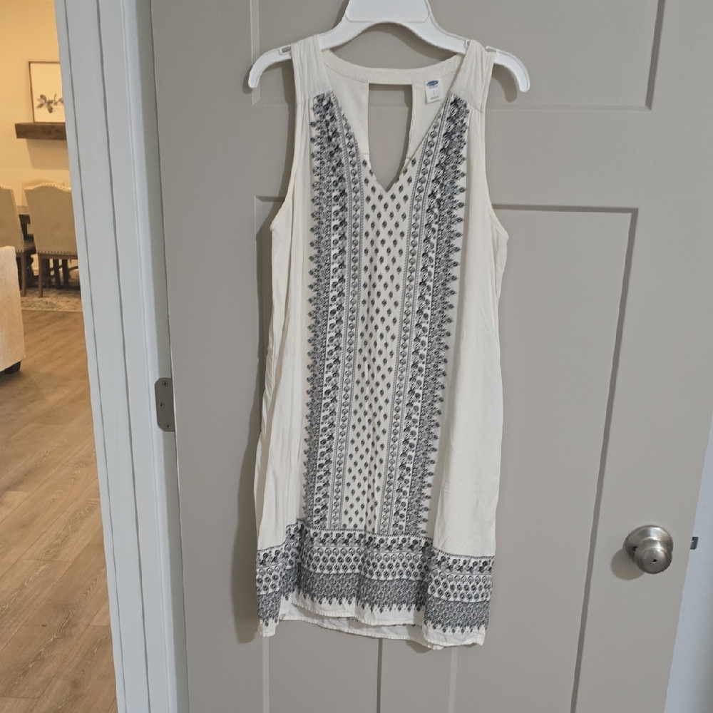 Old Navy Cream Sheath Dress with Halter Neckline